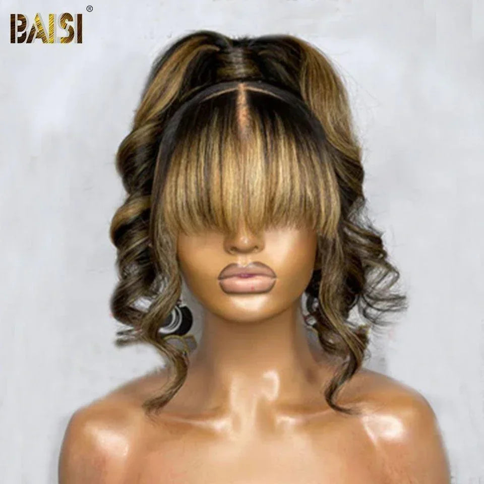 BAISI 360 Lace Perücke 18 Zoll in Schwarz oder gemischter Körperwelle, personalisierte Anpassung aus 100 % Echthaar VIP100