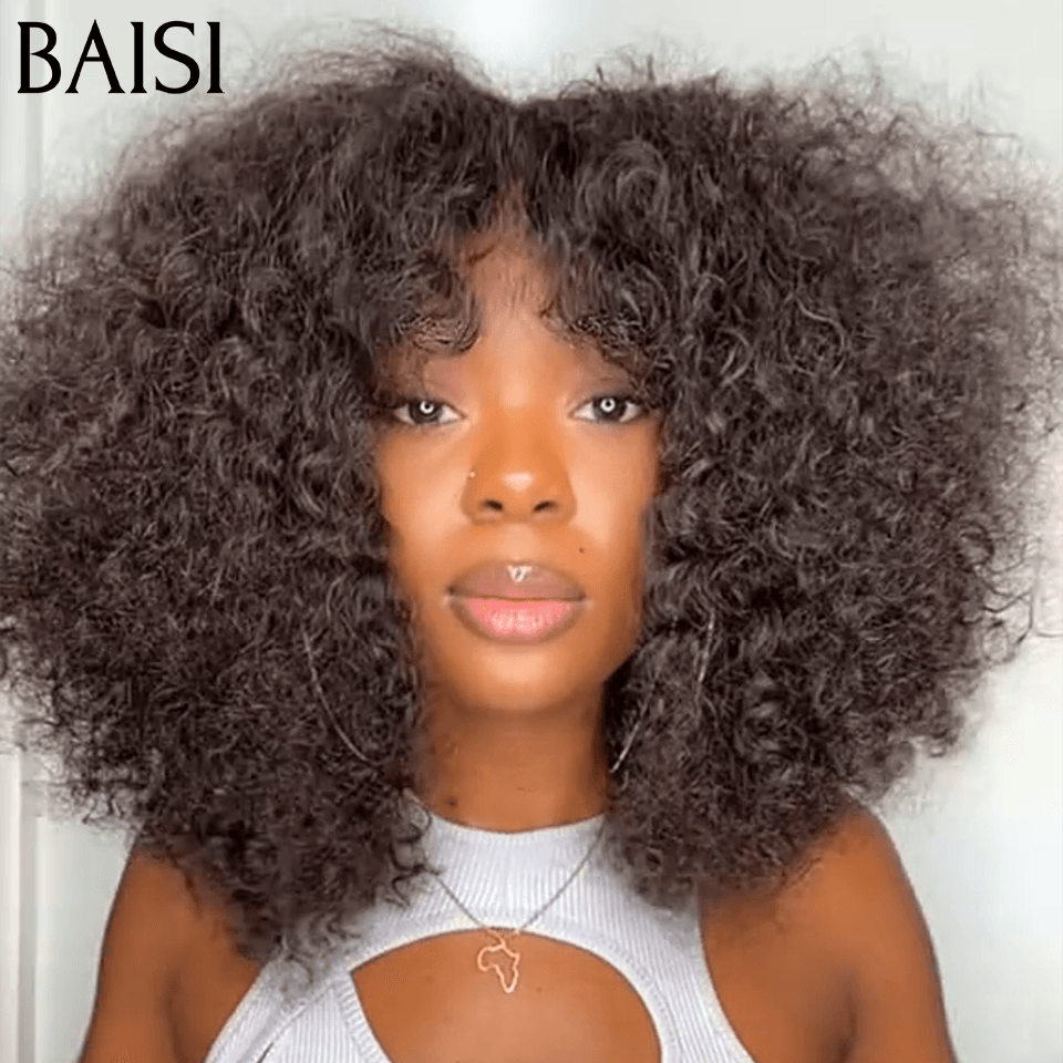 BAISI Grande SOLDES 4X4 Closure Perruque 98€ 12 Pouces water wave 250% Densité 100% Cheveux humains