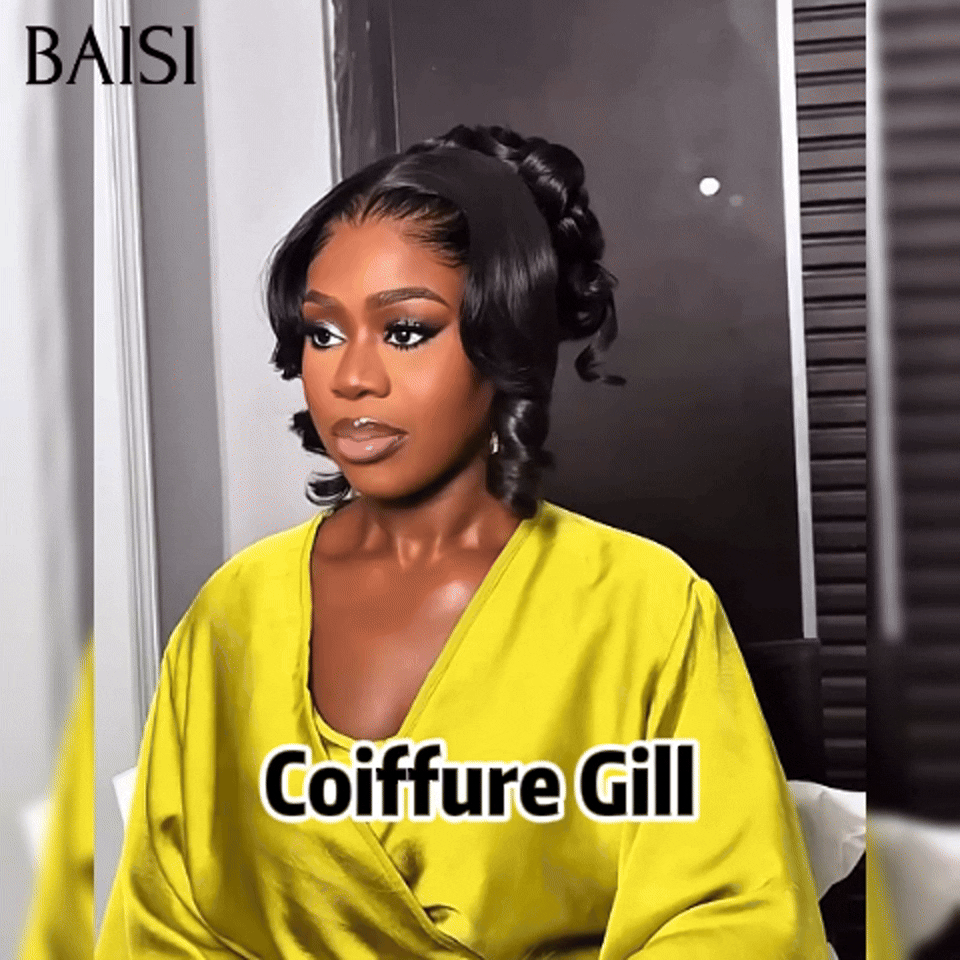 BAISI Coiffure de luxe Gill Perruques Mariage Prête à porter chignon et personalisation comme sur la vidéo 100% identique avec lace frontale événement spécial