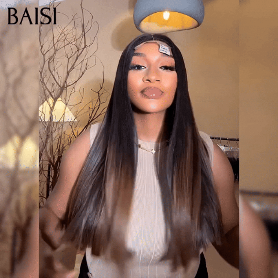 BAISI lace closure perruque Lisse 18 Pouces en couleur Marron 1BT4# 109€ en 100% Cheveux Humains
