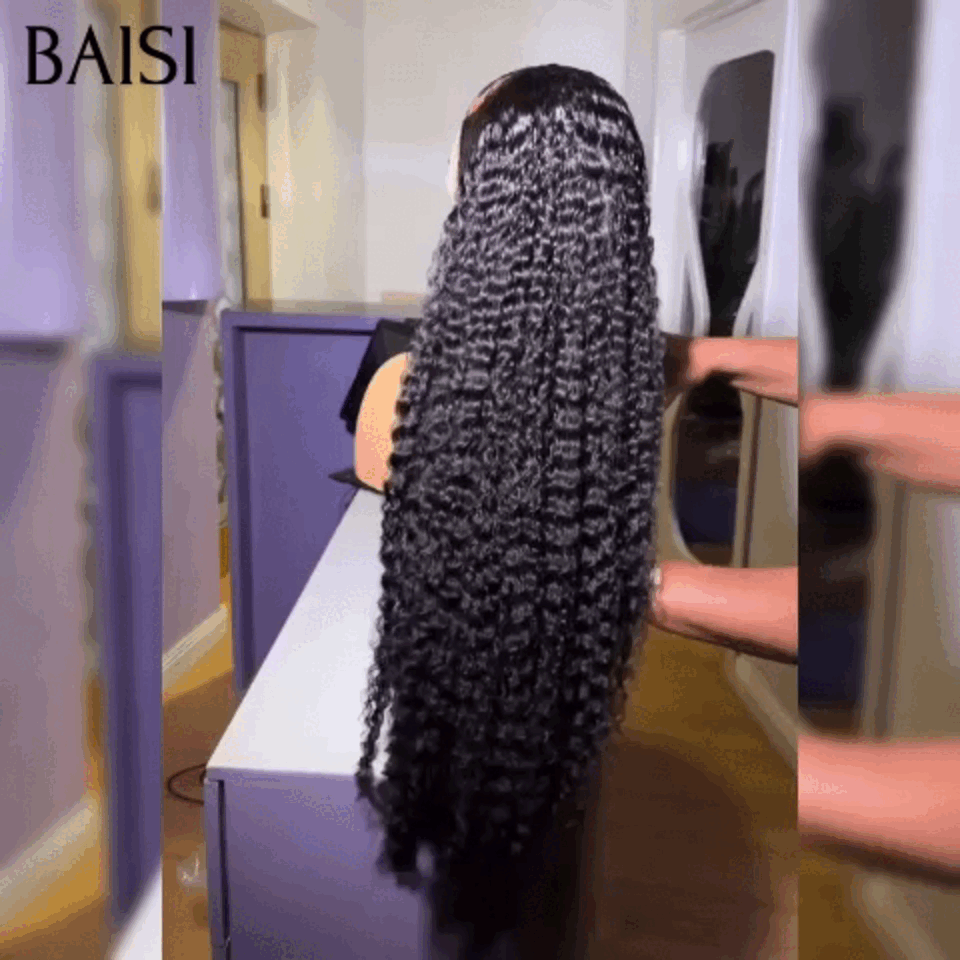 Parrucca riccia BAISI 300% volume frontale in pizzo largo 13X6 metà prezzo in 24 ore € 160 in capelli umani al 100%