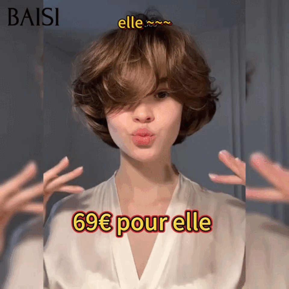 sans colle Coupe Courte 45€ ou 13X4 lace frontal Perruque Pixie Bouclée Couleurs personnalisées 4/30# 69€ en 100% Cheveux Humains