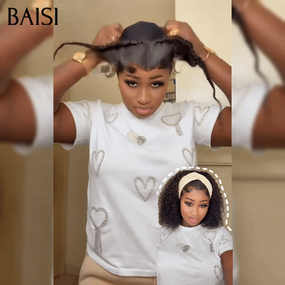 BAISI Grande SOLDES Lace Frontale avec natte prête à porter sans colle simple et efficace résultat beau et naturel 1 Frontale Natte + Perruque bandeau 99€ BS60