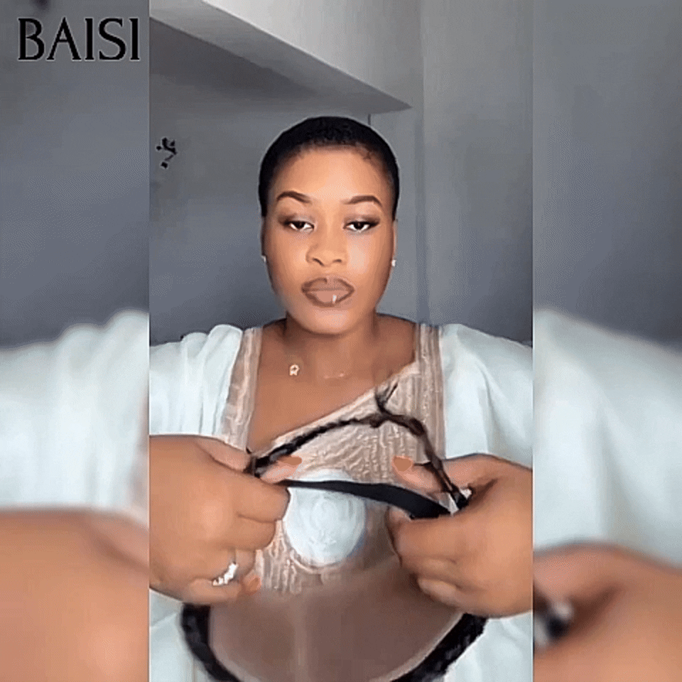 BAISI Grande SOLDES Lace Frontale avec natte prête à porter sans colle simple et efficace résultat beau et naturel 1 Frontale Natte + Perruque bandeau 156€