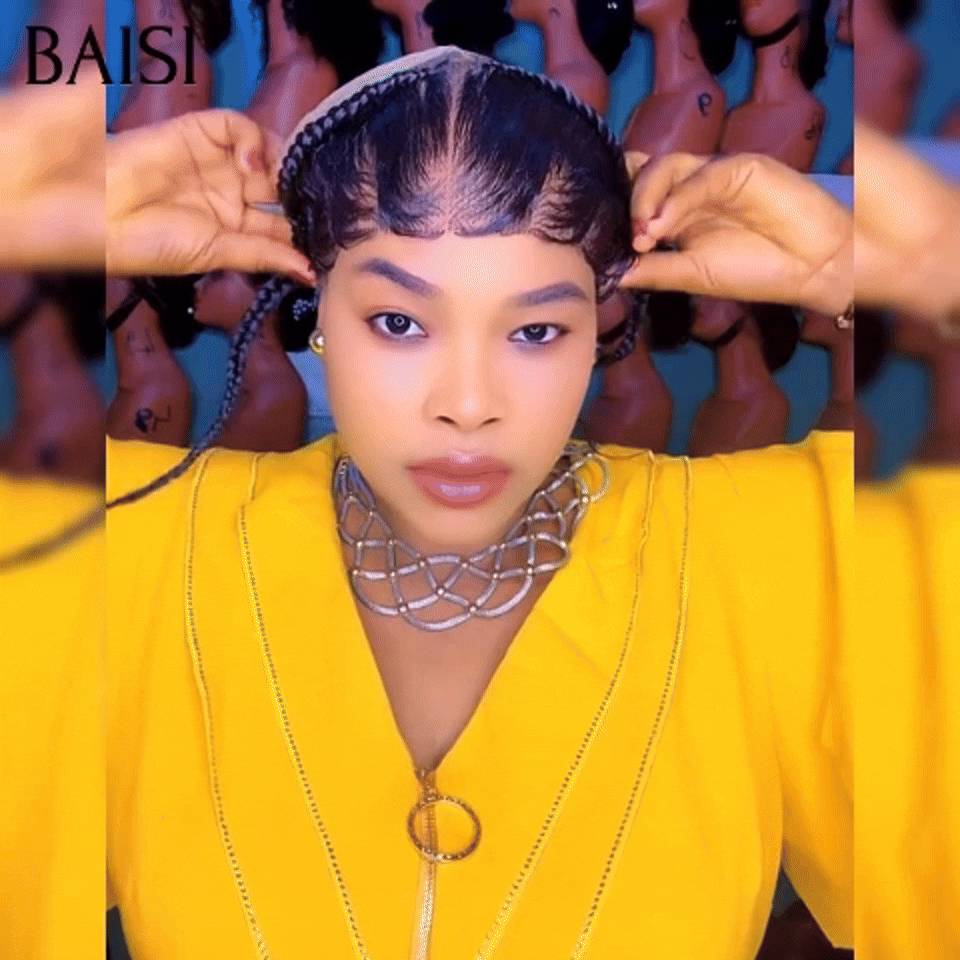 BAISI 100% comme la video 55€ Grande lace frontale avec natte prête à porter sans colle simple et efficace résultat beau et naturel