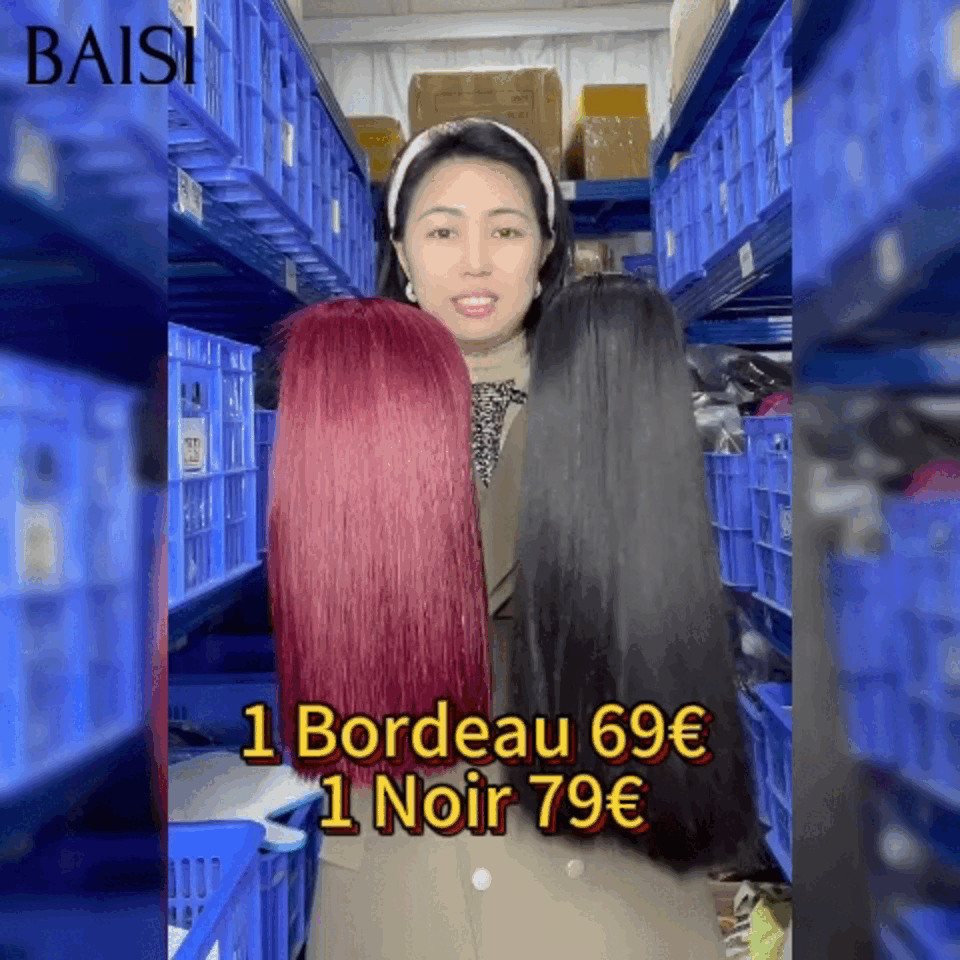 BAISI 4X4 lace Bordeau 69€ 10 Pouces ou NOIR 79€ 12 Pouces Lot de perruque 120€ en 100% cheveux humains de bonne qualité au prix abordable
