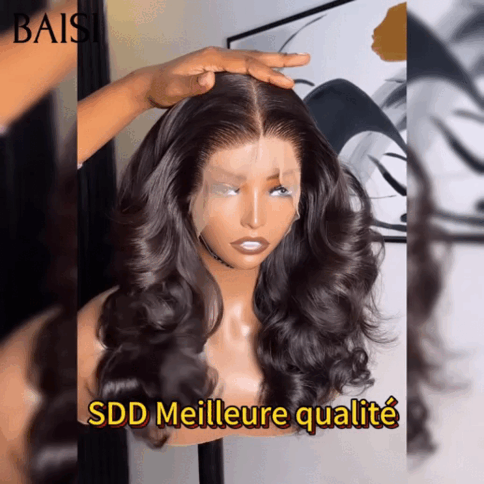 BAISI SDD Perruques de Luxe Haute Qualité Body Wave A2 Fabriquées par les cheveux double drawn mèches vièges volume 250% densité plus de 20 ans d' utilisations