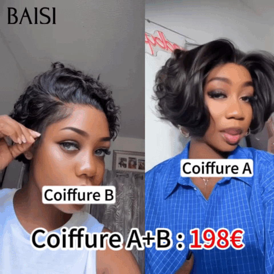 BAISI 2 Perücken OHNE Kleber Körperwelle und lockige Welle zum Weiterverkauf 275 € 18 Zoll aus 100 % echtem Menschenhaar VIP100