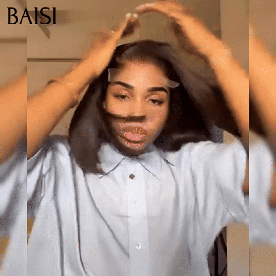 BAISI Bob Perruque Lisse 4x4 Straight Bob 8 Poucess 66€ moitié prix En 100% Cheveux Humains mp50