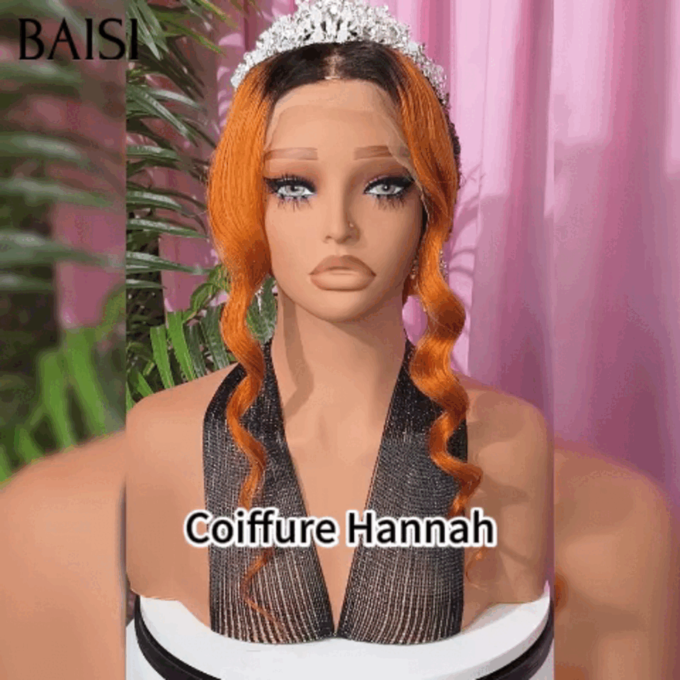 BAISI Coiffure de luxe Hannah Perruques Mariage Prête à porter chignon et personalisation comme sur la vidéo 100% identique avec lace frontale pour mariage ou événement spécial en couleur 1B/350# BS120