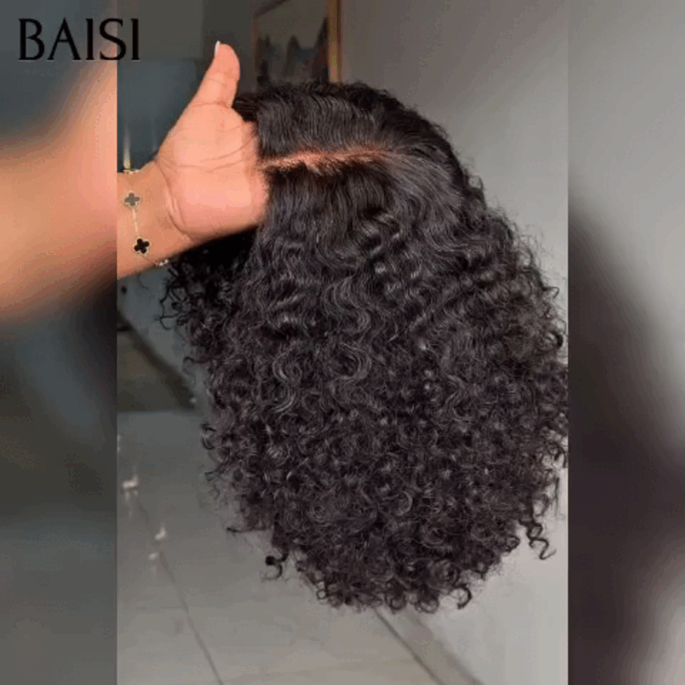 BAISI 4X4 Lace Straight Bob Peruca Em Preto Loiro 1B #613 Corte Quadrado Em 100% Cabelo Humano Real