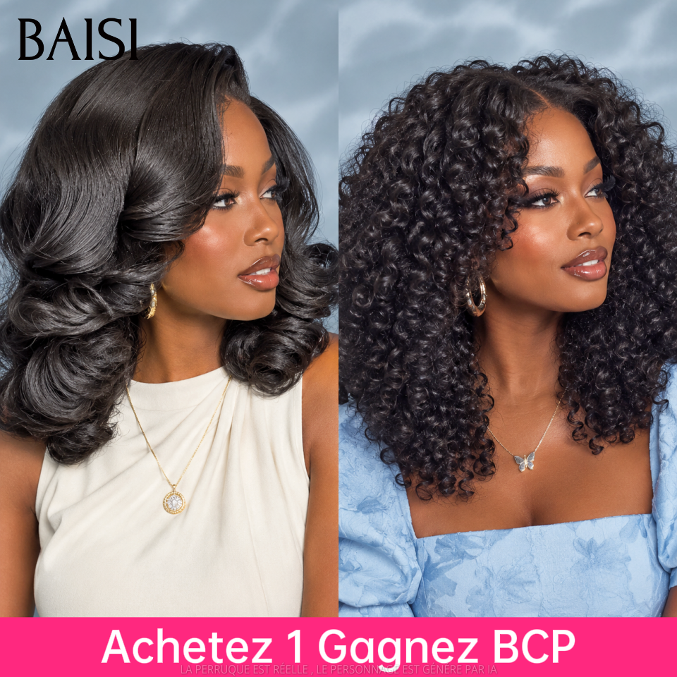 BAISI Perruques BOB PROMO Offre spéciale 13x4 lace frontal egg wave 12 Pouces et curly wave 14 Poucesen 100% vrais cheveux humains