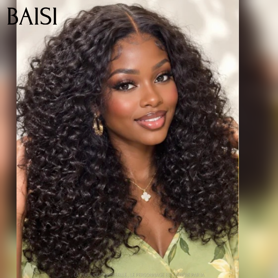 BAISI Achetez 1 + 1 Gratuite = 169€ 13x4 lace frontal Lisse et curly wave 18 Pouces en 100% vrais cheveux humains
