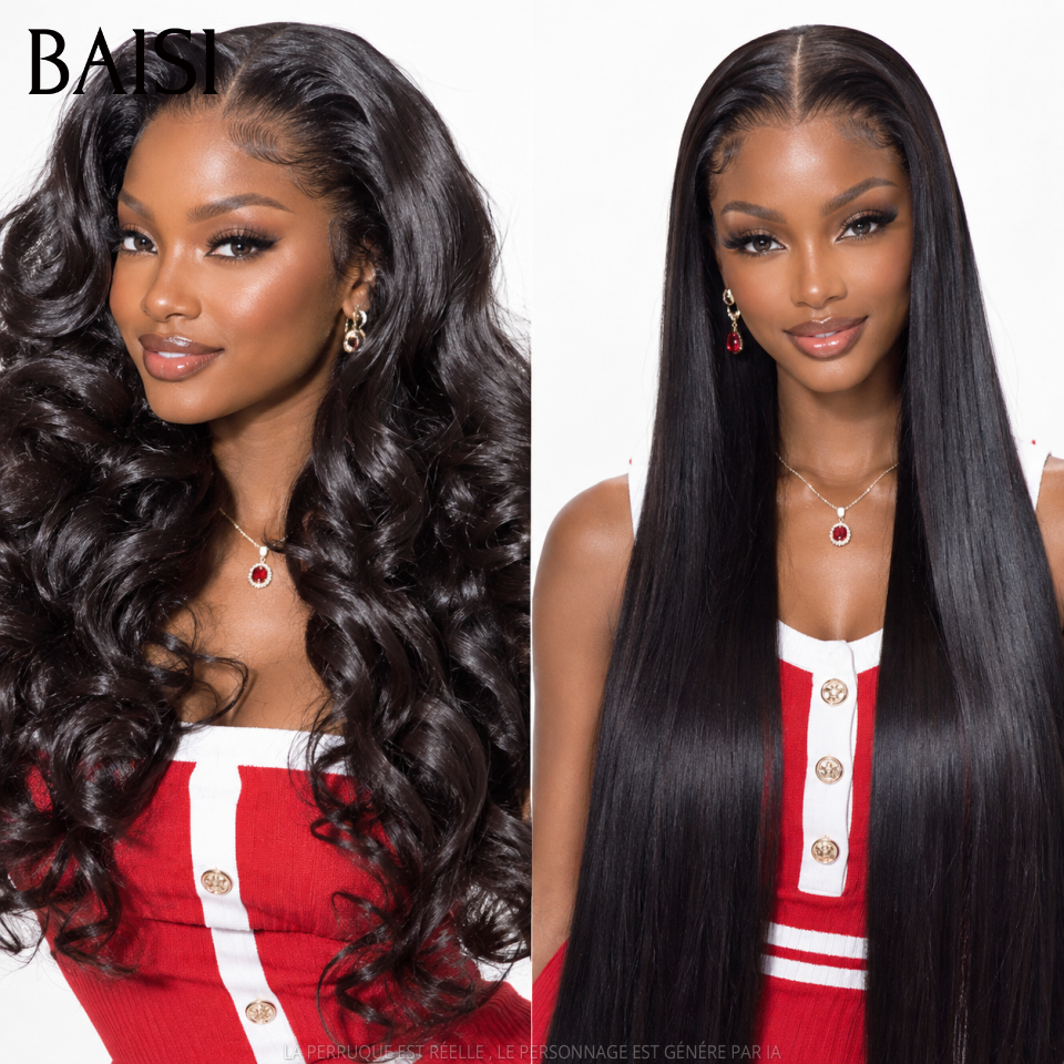 BAISI Achetez 1 +1 Gratuite = 199€ Réduction avec code promo lace closure 22 pouces body wace et lisse en 100% vrais cheveux humains