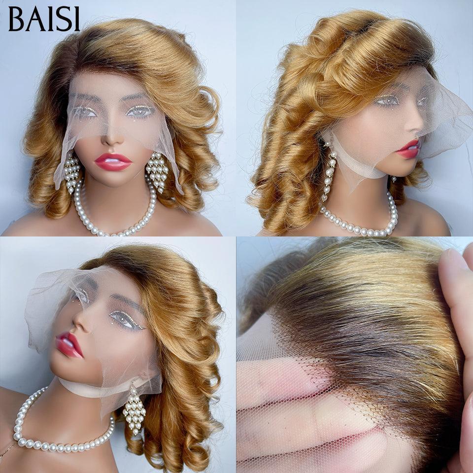 BAISI Achetez 2 perruques minimum au prix d'usine fournisseur Sans Colle pixie afro ou 13x4 lace frontal perruque loose wave en couleur #4#27(Pas Besoin de Code)