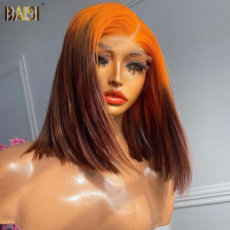 BAISI 4x4 Lace Closure Straight Square Wig In color #350#4 in 100% Human Hair