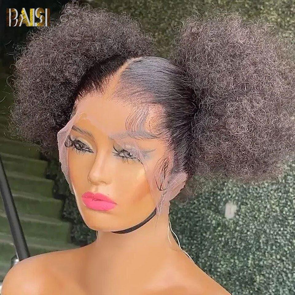 BAISI 360 Lace Perruque Afro Curl 16 Pouce 150€ en Vrais Cheveux Humains