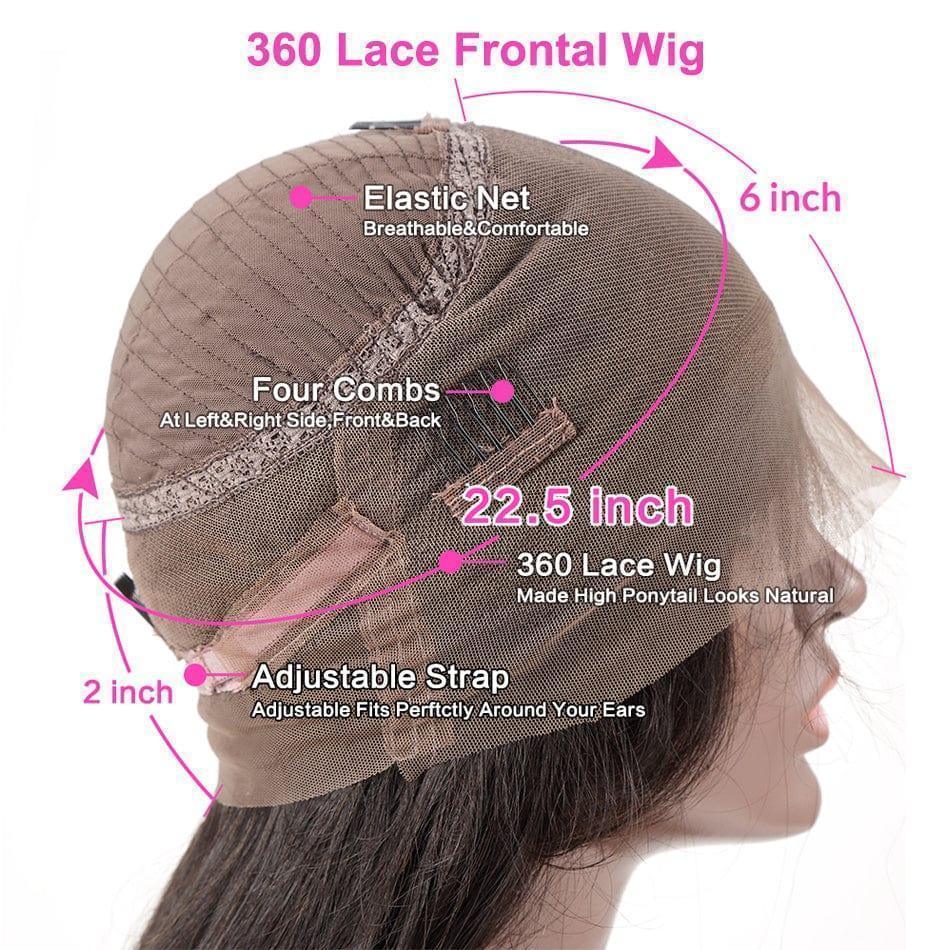 BAISI 360 Lace Perruque Curly en Vrais Cheveux Humains Coiffure Chignion Upgrade Invisible Strap 360 Frontal Perruque Adjustable cordes invisible et réglable