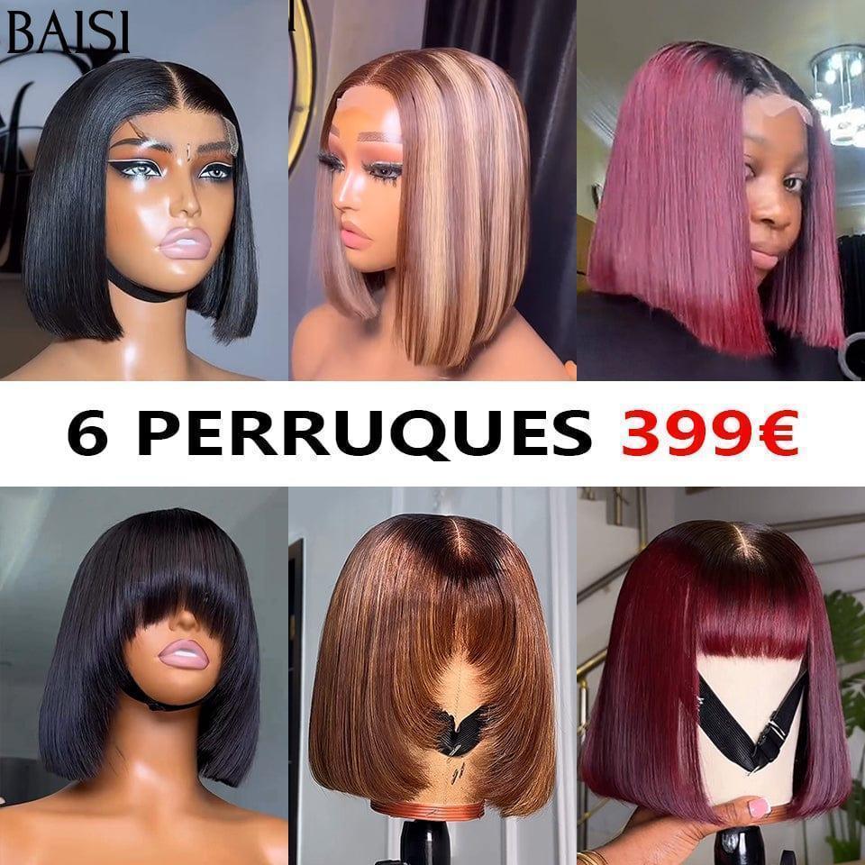 BAISI Lot de 6 perruques bob en 100% VIETNAM HAIR vrais cheveux humains 399 euro (code VIP100)