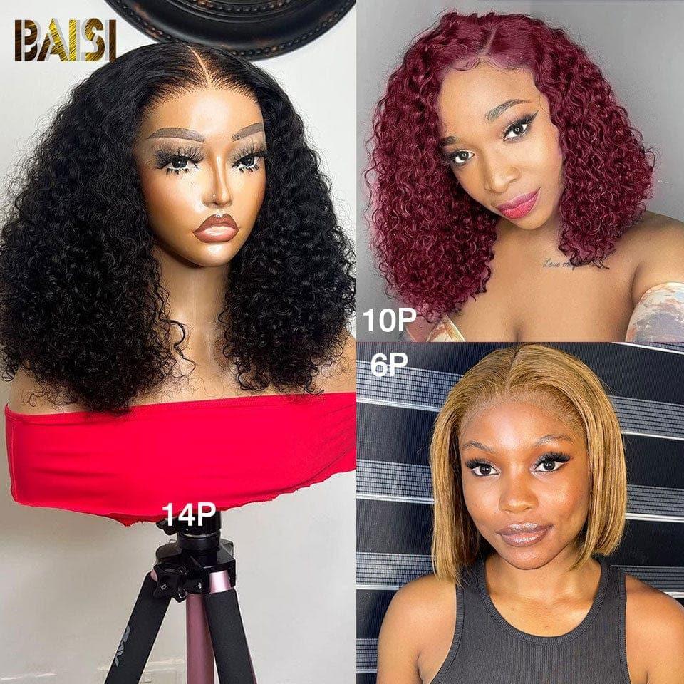 BAISI 13x4 lace frontal curly wave 10 pouces ou 3 perruques à moitié prix 235€ en 100% cheveux humains mp50