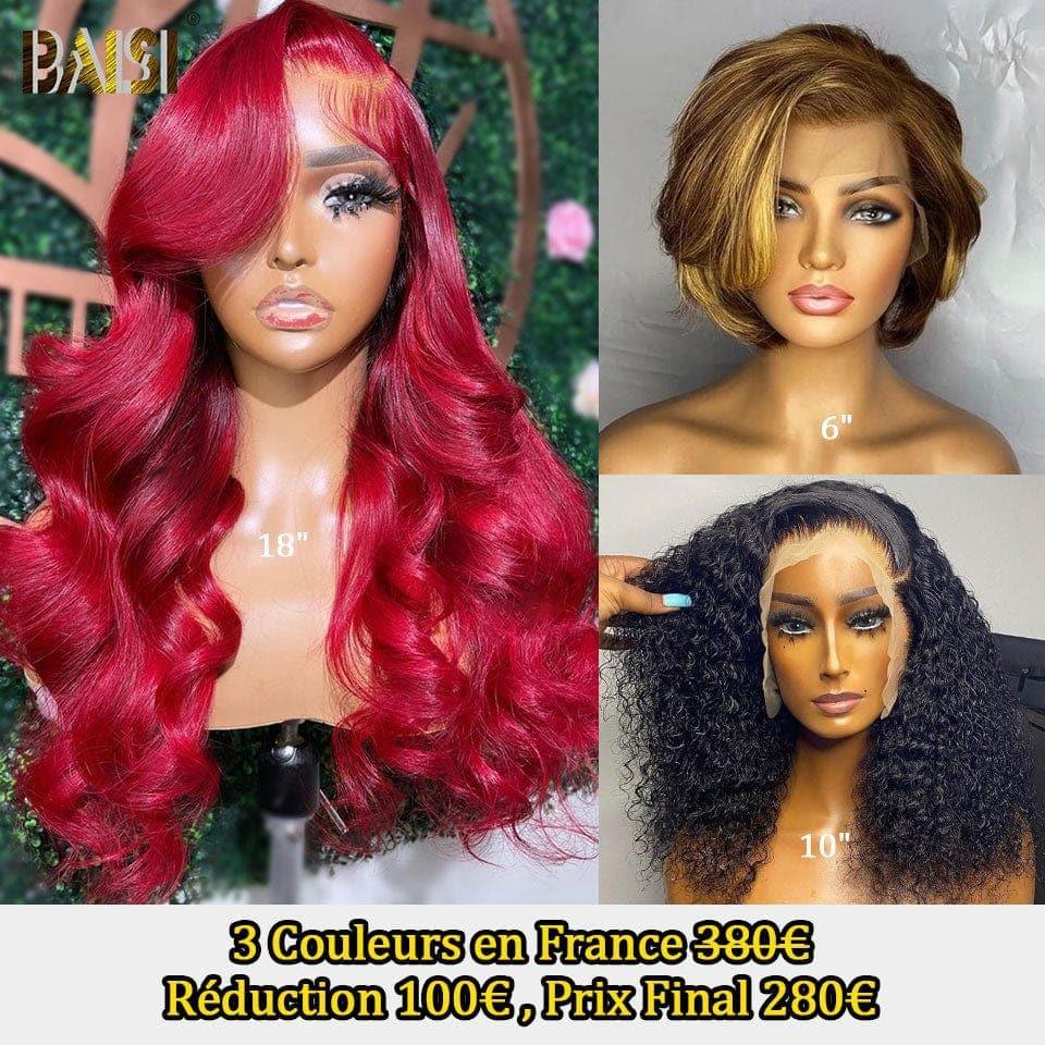 BAISI vente flash 2 Perruques 138€ 4x4 lace curly wave et 13x4 pixie finger wave ou 3 perruques en 100% vrais cheveux humains 280 euro