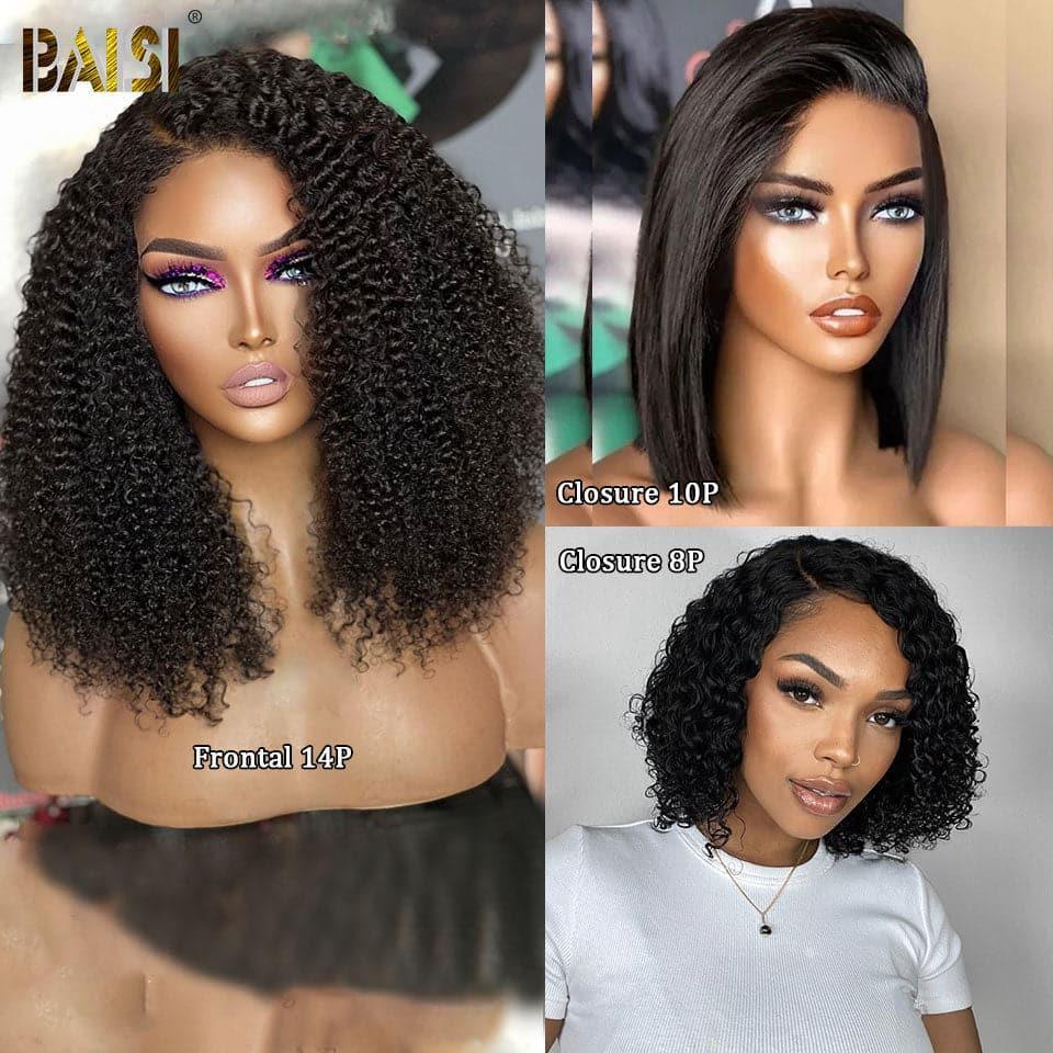 BAISI 3 bobs 261€ Noir Sans Colle ou 20P 139€ 065C ou 13X4 lace Naturelle wave Marron 20 Pouces en 100% vrais cheveux humains