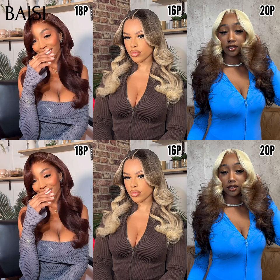 BAISI 2 Parrucche SENZA colla Onda corporea e ondulata da rivendere €275 18 pollici in capelli umani veri al 100% VIP100
