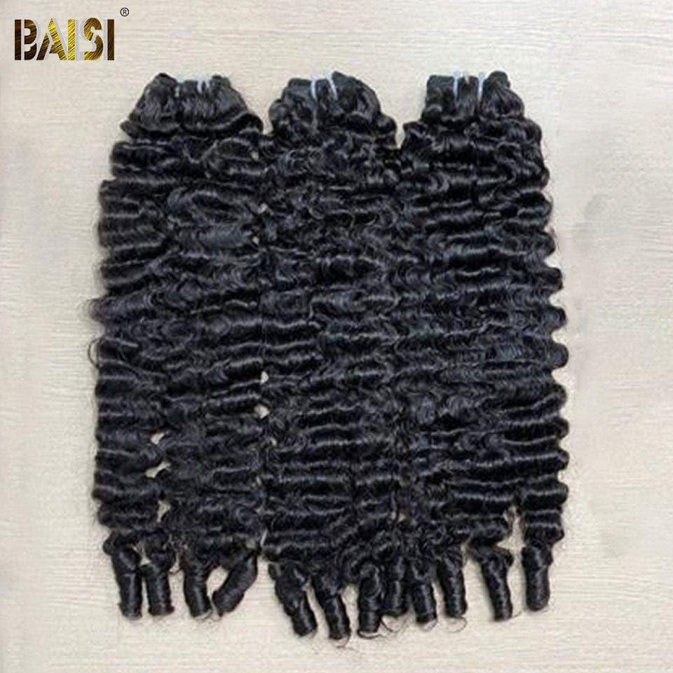 Hochwertiges, doppelt gezogenes, 100 % reines Haar, federnd, lockig, ohne Kleber