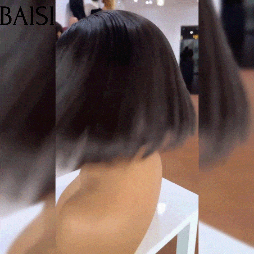 BAISI Offre Flash 65€ Bob lisse Avec Frange Perruques de Luxe 100% Vietnam Hair SDD BONE STRAIGHT 300% densité A1 Fabriquées par les cheveux double drawn 15A sans Lace sans colle FR38