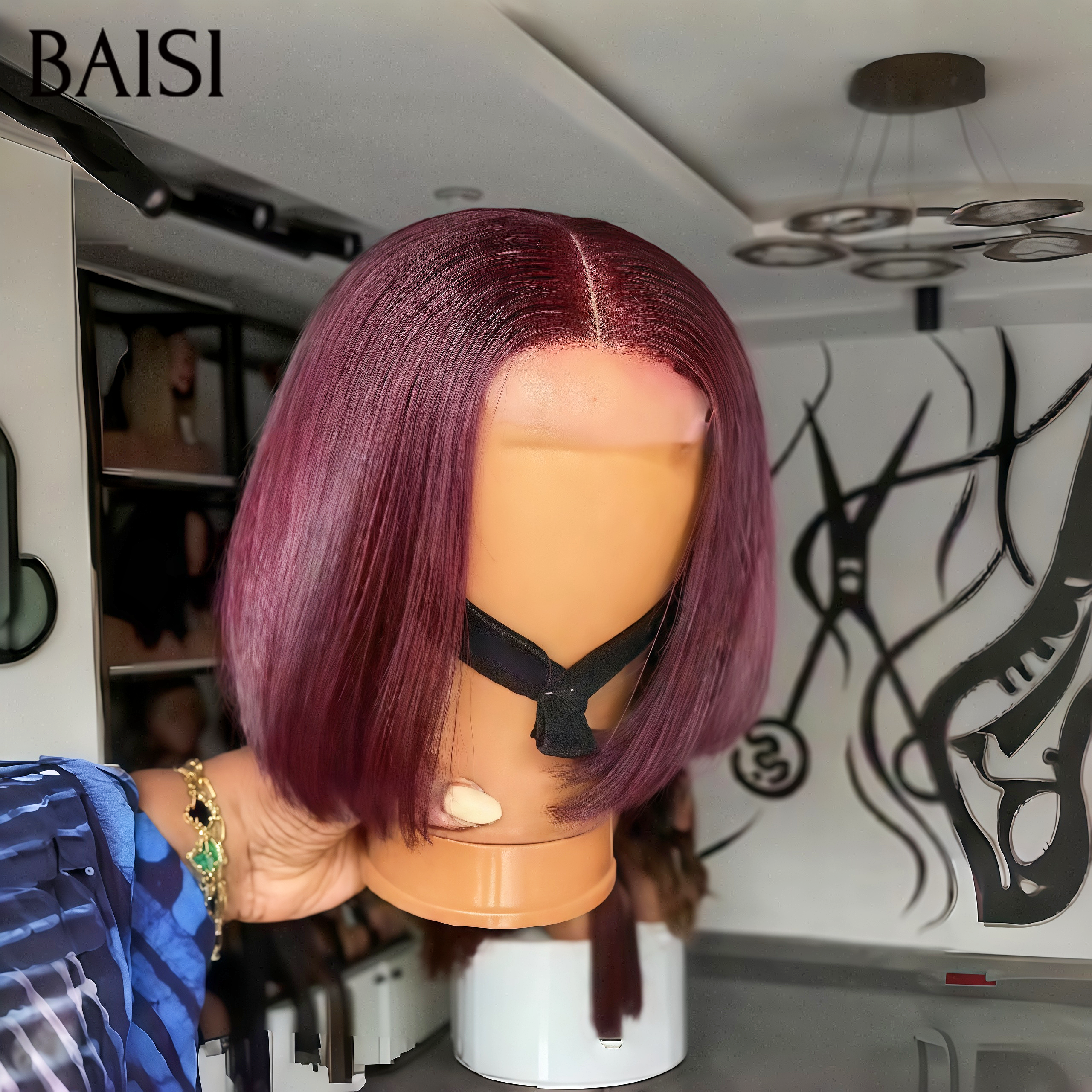 2x6 Lace Perruque Lisse BOB en 3 couleurs Bordeaux et Miel et Marron en 100% vietnam hair