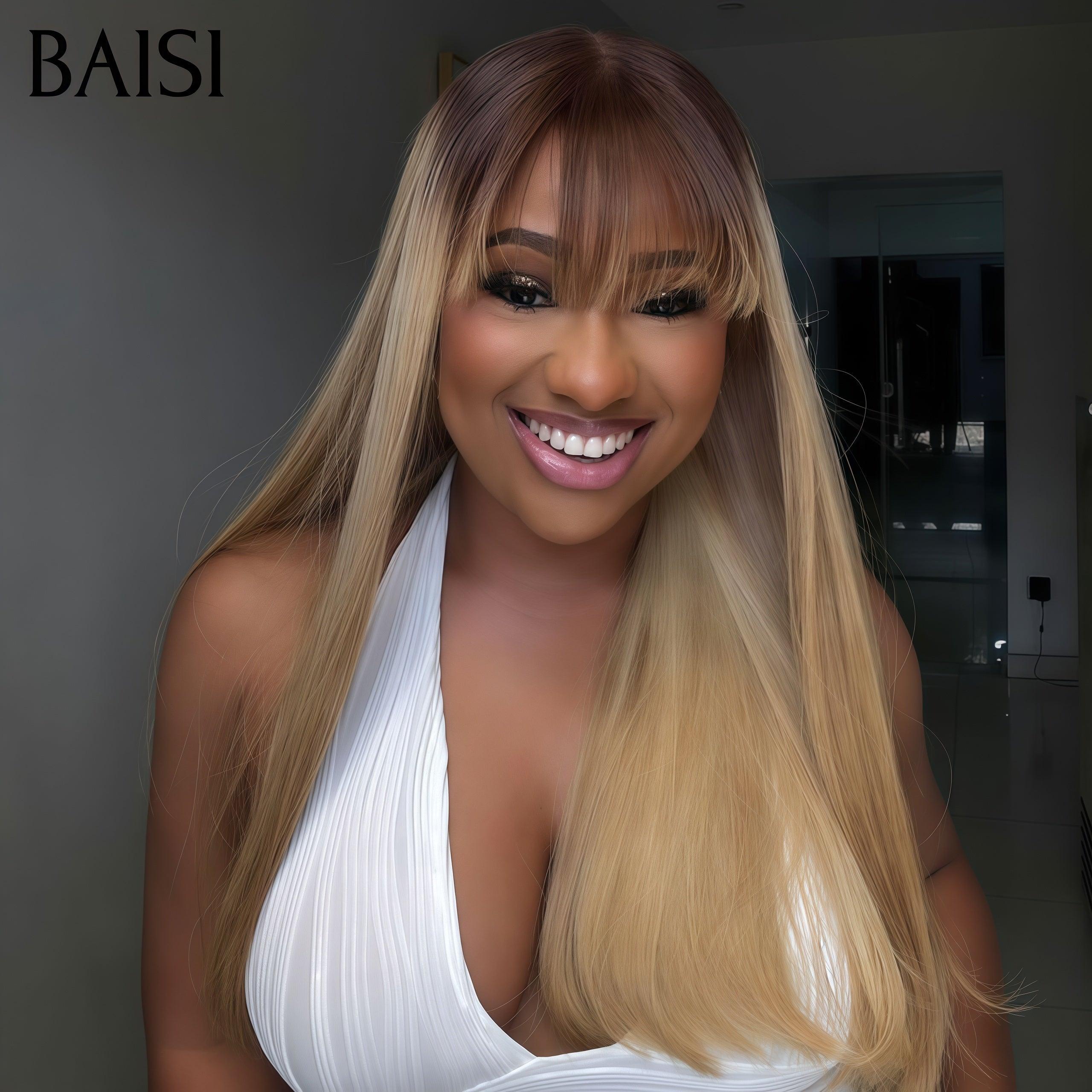 BAISI Pelucas de lujo de densidad 300% SDD BONE Recta 100% cabello vietnamita Peluca de encaje 2X6 16 pulgadas en color 1B # 4 marrón Suave más de 20 años de uso FR20