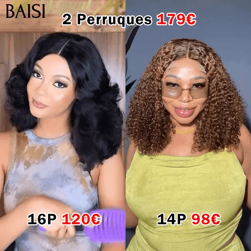 BAISI Lot de 2 perruques bob en 100% vrais cheveux humains 179 euro FR38