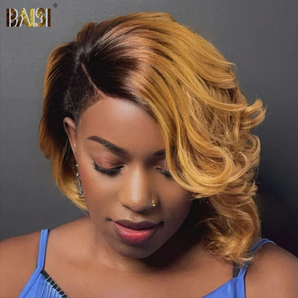 Parrucca Bob BAISI 5X5 Taglio personalizzato a colori 1BT27# 10 pollici Capelli Vietnam Densità del 300% Oltre 20 anni di utilizzo FR38