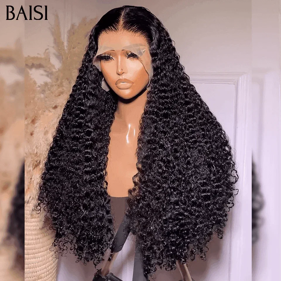 BAISI BLACK FRIDAY Promo Prix 13x4 Frontal Perruque Curly En Haut De Gamme A1 volume 350% densité Fabriquées par les cheveux double drawn 20 Pouce