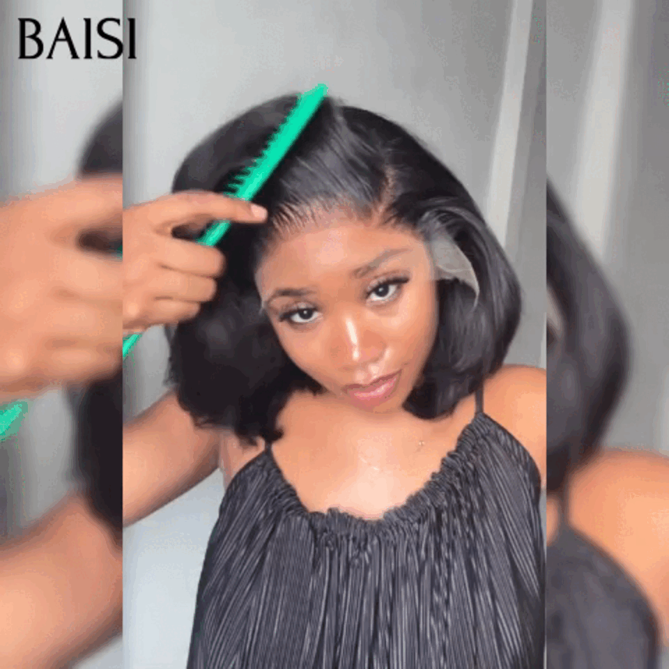 BAISI 13X4 Perruques 12 pouces 4#Mix30# ou NOIR coupe personnalisée boucles voluminieux 300% densité plus de 20 ans d' utilisations CODE BS120