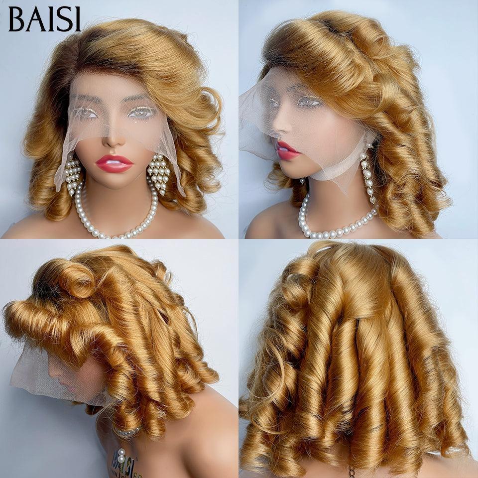 BAISI Achetez 2 perruques minimum au prix d'usine fournisseur Sans Colle pixie afro ou 13x4 lace frontal perruque loose wave en couleur #4#27(Pas Besoin de Code)