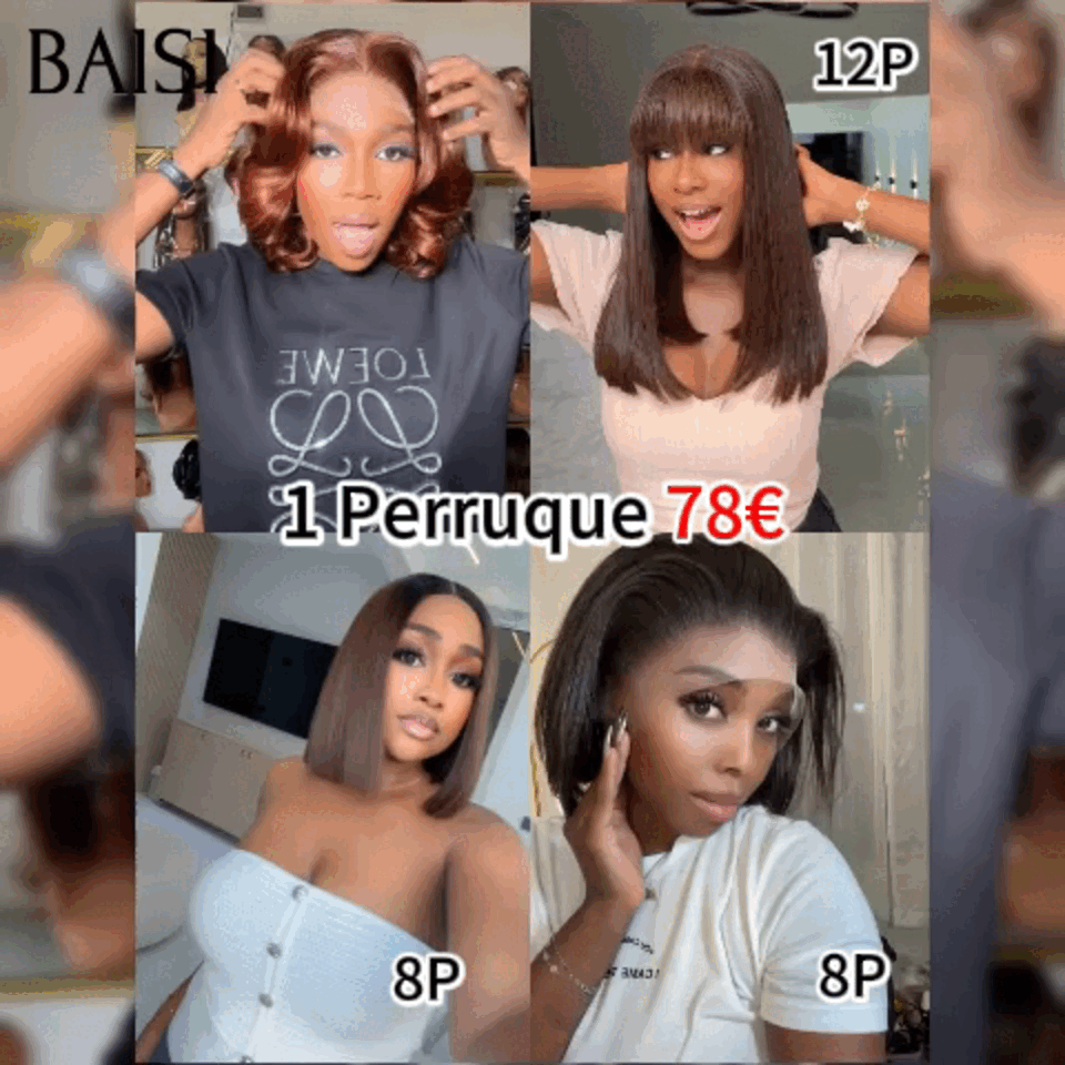 BAISI 2 Parrucche SENZA colla Onda corporea e ondulata da rivendere €275 18 pollici in capelli umani veri al 100% VIP100