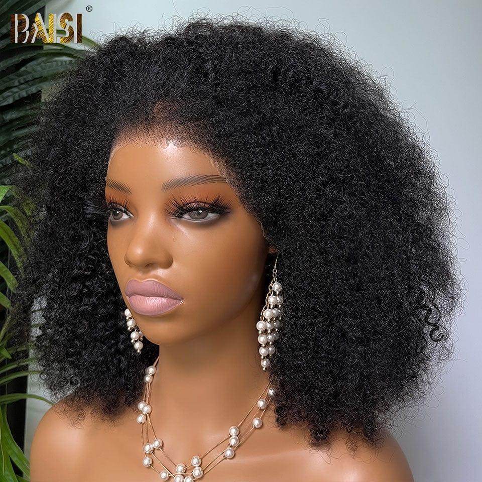 BAISI perruque Afro Curly Wave 16 pouces en haut de gamme avec les Baby Hair naturel sans colle 300% densité plus de 20 ans d' utilisations