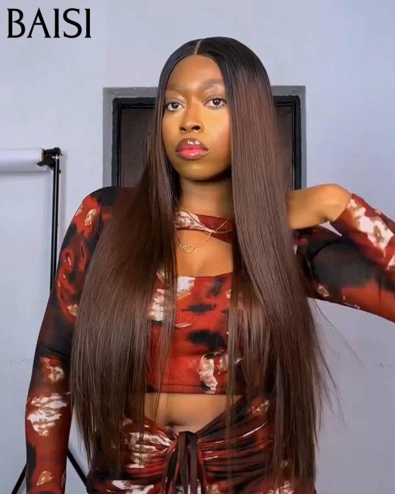 Peruca com fechamento BAISI 4X4 muito longa Onda profunda em cabelo 100% humano