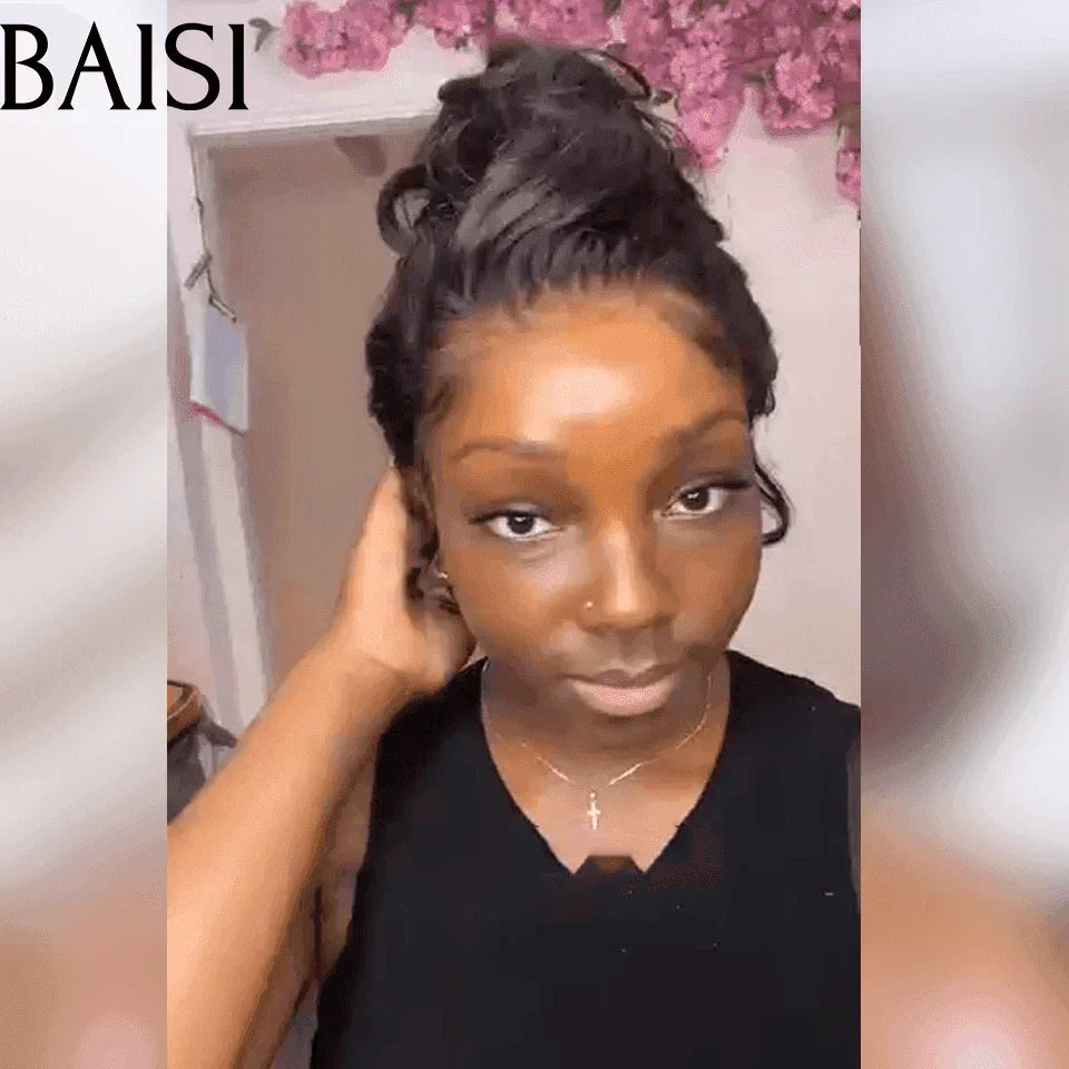 BAISI Upgrade Invisible Strap 360 Frontal Body Wave Verstellbare unsichtbare und verstellbare Saiten Vorgezupft Kein Kleber erforderlich 250 % Dichte in 100 % Rohhaar Spitze bereits geschnitten