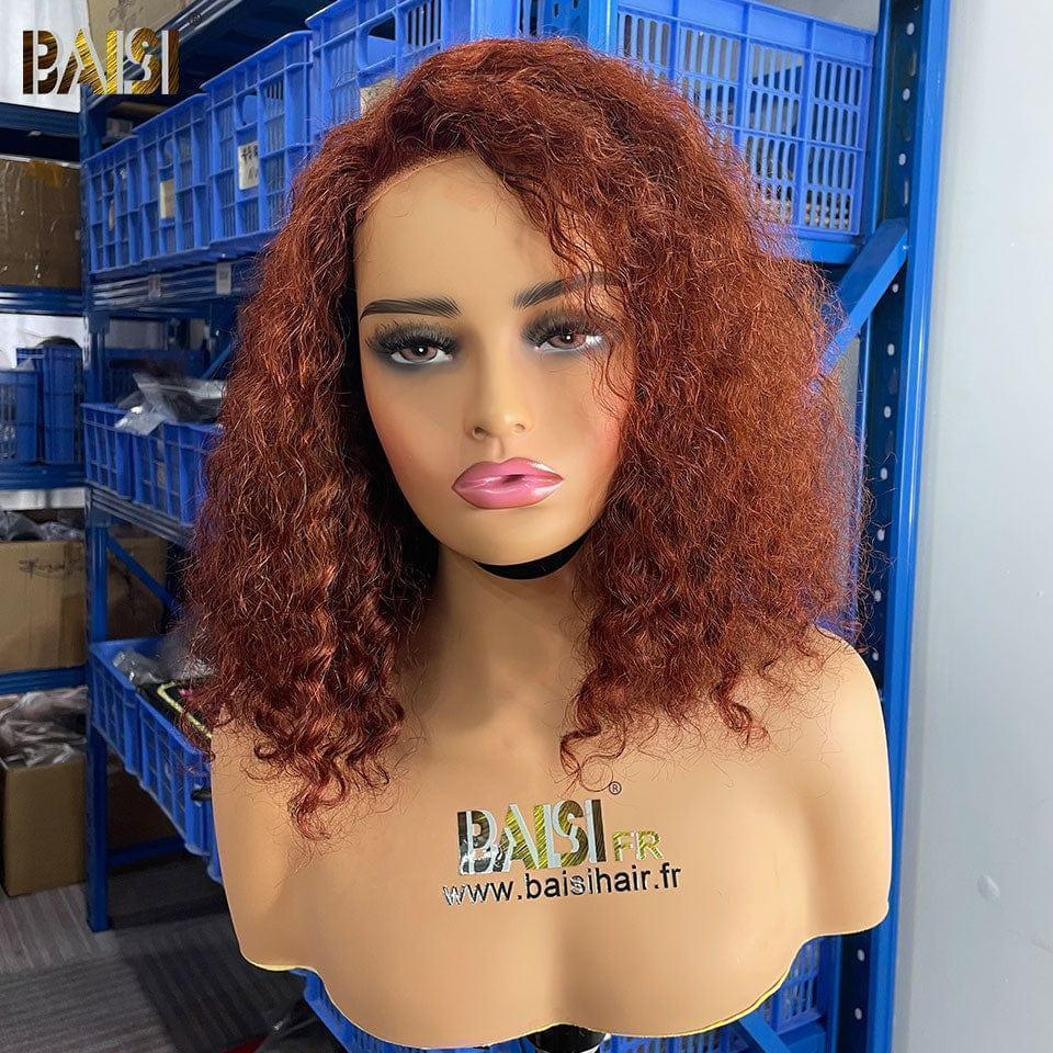BAISI Acquista almeno 2 parrucche al prezzo di fabbrica fornitore 4x4 BOB parrucca riccia colore #4 Pre-pizzicata Non serve colla in 100% Capelli Vergini Lace già tagliata (Non serve codice)