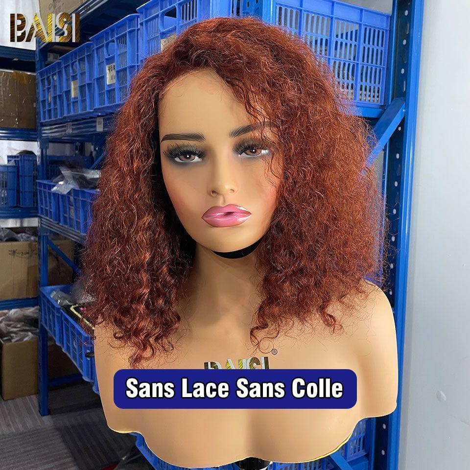 BAISI Acquista almeno 2 parrucche al prezzo di fabbrica fornitore 4x4 BOB parrucca riccia colore #4 Pre-pizzicata Non serve colla in 100% Capelli Vergini Lace già tagliata (Non serve codice)