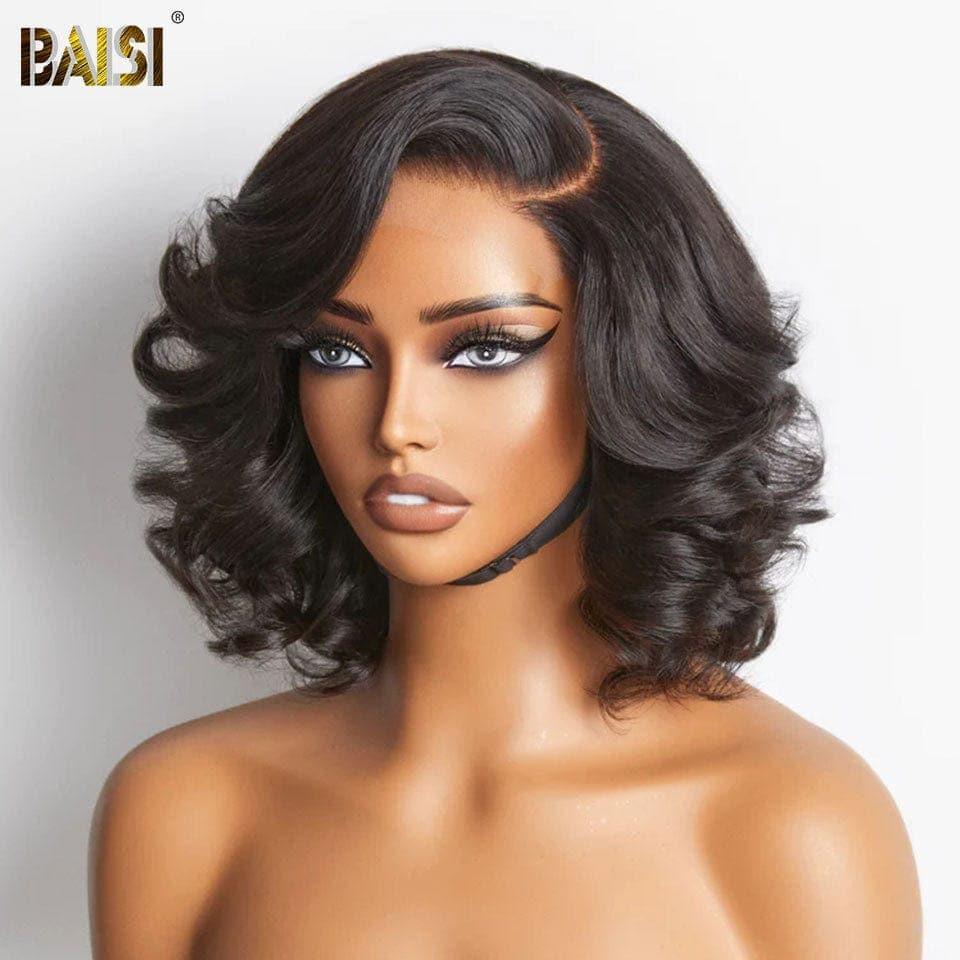 BAISI Achetez 2 perruques minimum au prix d'usine fournisseur 4X4 Perruque Naturelle Body Wave Pré-plucked Pas Besoin de Colle en 100% Raw Hair Lace déjà couper