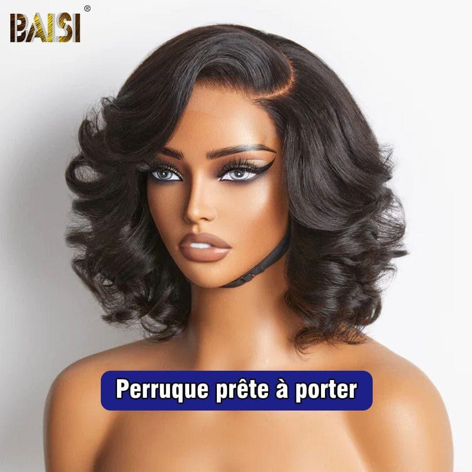 BAISI Achetez 2 perruques minimum au prix d'usine fournisseur 4X4 Perruque Naturelle Body Wave Pré-plucked Pas Besoin de Colle en 100% Raw Hair Lace déjà couper