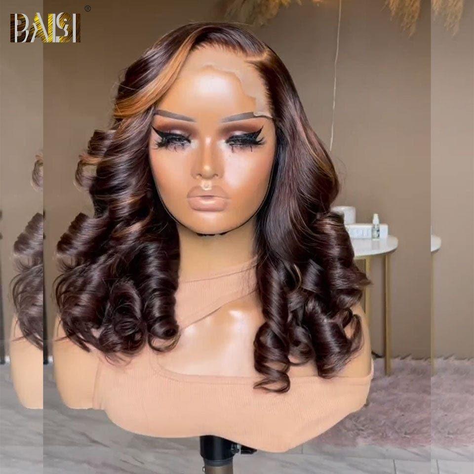 BAISI Lace Frontal BOB Loose Wave Perücke in Braun #4
