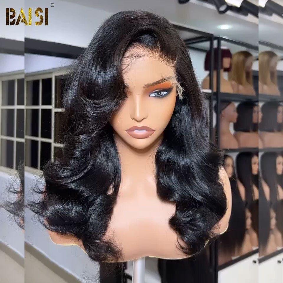 BAISI 4X4 Closure Natural Body Wave Wig 200% Density 18 inches 95€ in 100% Human Hair