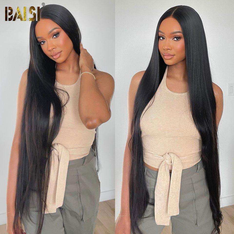 BAISI Wigs in France VAT 0€ Free shipping 2-3 days in Europe 100% Raw Hair 4X4 closure too long Straight 100% human hair