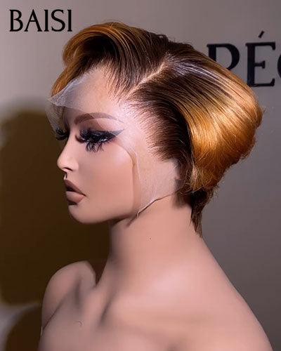 BAISI 13X4 lace Pixie wave Wig In Color 99J# €65 in 100% Human Hair BAISI20