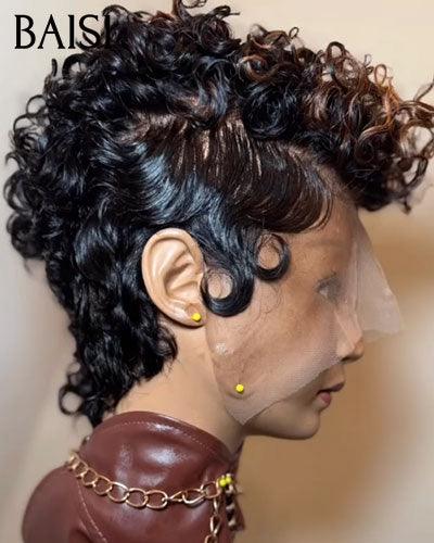 BAISI 13X4 Spitzen-Pixie-Wellenperücke in der Farbe 99J# 65 € in 100 % Echthaar BAISI20