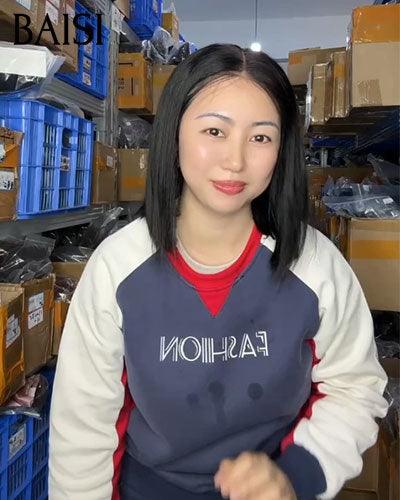 BAISI 13X4 Perruque Bob Lisse 10 Pouces 79€ En Noir Pré-plucked Pas Besoin de Colle en 100% Raw Hair Lace déjà couper ou 4X4 lace water wave 14 pouces BS65